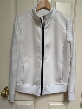 GAP sz M Mesh Sleeve Jacket in Optic White - sporty